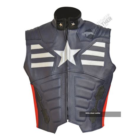 captain america replica jacket whitesheep leather|captain america civil war vest.